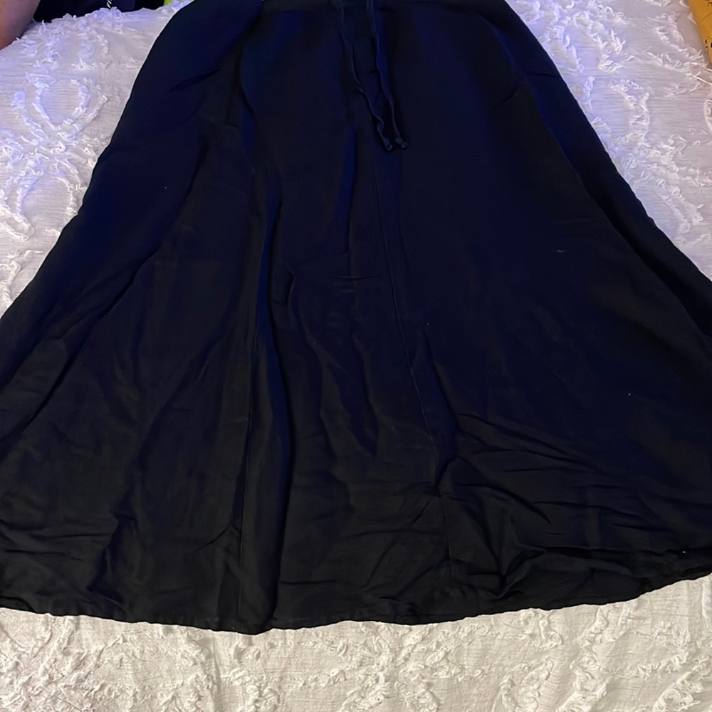 Black linen skirt